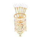 Conjunto 6 Colheres Com Suporte De Zamac Dourada 14cm